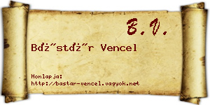 Bástár Vencel névjegykártya